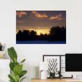 Winter Field Sunset Poster (Thuiskantoor)