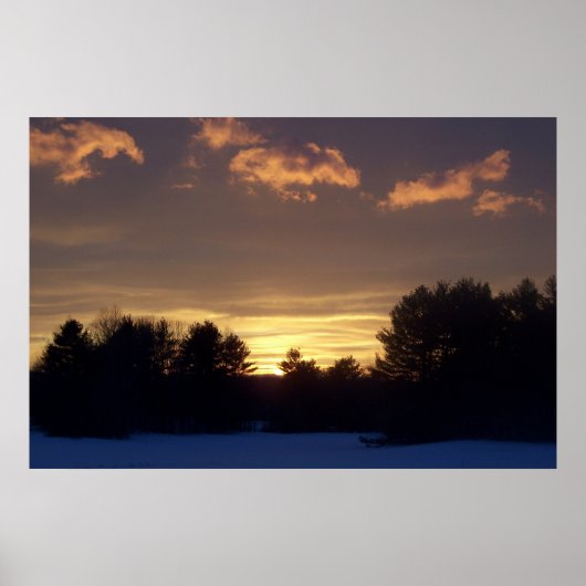 Winter Field Sunset Poster (Voorkant)