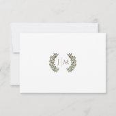 Winter Fir Branches Pinecone Wedding Response Card RSVP Kaartje (Achterkant)
