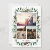 Winter Fir Cone Greenery 3 Photo Holiday Kaart (Voorkant)