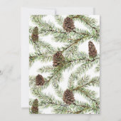 Winter Fir Cone Merry Kerstscript Fototoestel Feestdagenkaart (Achterkant)