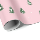 Winter Fir Market Roze Kerstmis Cadeaupapier (Rol Hoek)
