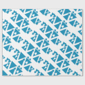 Winter Fir Trees Triangles Geometric Blue Gift Cadeaupapier (Vlak)