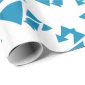 Winter Fir Trees Triangles Geometric Blue Gift Cadeaupapier (Rol Hoek)