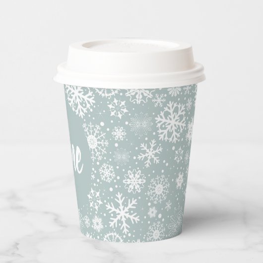 Winter First Birthday Paper Cups Snowflake One Papieren Bekers (Links)