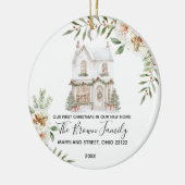 Winter First Christmas In New Home White Floral Keramisch Ornament (Links)