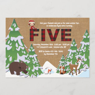 Winter Five Birthday Party Uitnodiging