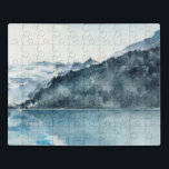 Winter Fjords Puzzel<br><div class="desc">Winter Fjords II van Jennifer Paxton Parker. De fjorden van de waterverf van eigenschappen in een serene,  blauw-toon het plaatsen.</div>