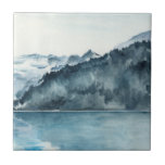Winter Fjords Tegeltje<br><div class="desc">Winter Fjords II van Jennifer Paxton Parker. De fjorden van de waterverf van eigenschappen in een serene,  blauw-toon het plaatsen.</div>