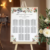 Winter Floral 10 Tables Wedding Seating Chart Poster