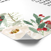 Winter Floral 10 Tables Wedding Seating Chart Poster (Hoek)