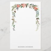 Winter Floral | Aangepaste feestdag Briefpapier (Voorkant)