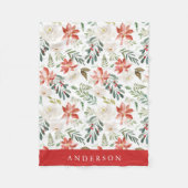 Winter Floral | Aangepaste feestdag Fleece Deken (Voorkant)