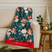 Winter Floral | Aangepaste feestdag Fleece Deken