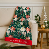 Winter Floral | Aangepaste feestdag Fleece Deken