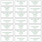 Winter Floral |Adresetiketten voor groene bruiloft Sticker (Voorkant)