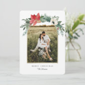 Winter Floral Arch Foto Feestdagenkaart (Staand voorkant)