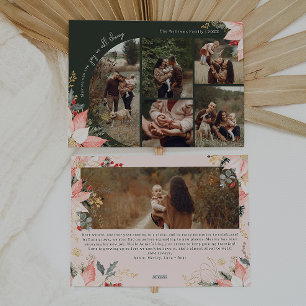 Winter Floral Arch Joy In All Things Six Foto Feestdagenkaart