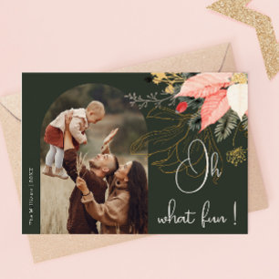 Winter Floral Arch Oh Wat leuk Twee Foto's Feestdagenkaart