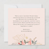 Winter Floral Arch Vrolijk & Getrouwd Drie Foto Feestdagenkaart (Achterkant)