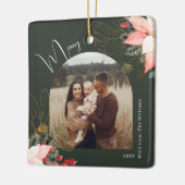 Winter Floral Arch Vrolijke Kerstvakantie Keramisch Ornament (Links)