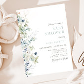 Winter Floral Baby shower Kaart