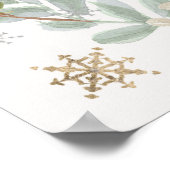 Winter Floral Baby shower Welkomstteken Poster (Hoek)