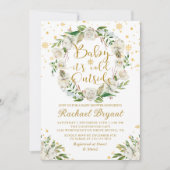 Winter Floral Baby zijn koude buitenzijde Baby sho Kaart (Voorkant)