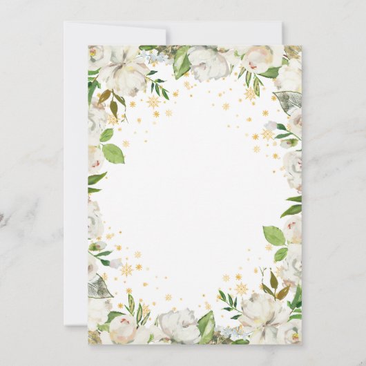 Winter Floral Baby zijn koude buitenzijde Baby sho Kaart (Achterkant)