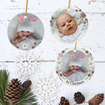 Winter Floral Baby's eerste kerstfoto