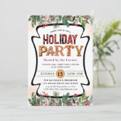 Winter Floral Berries Holiday Party Kaart (Staand voorkant)