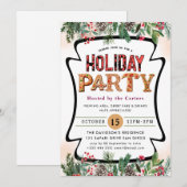 Winter Floral Berries Holiday Party Kaart (Voorkant / Achterkant)