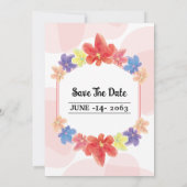 Winter Floral Birthday Party Kaart Design Sjabloon (Achterkant)