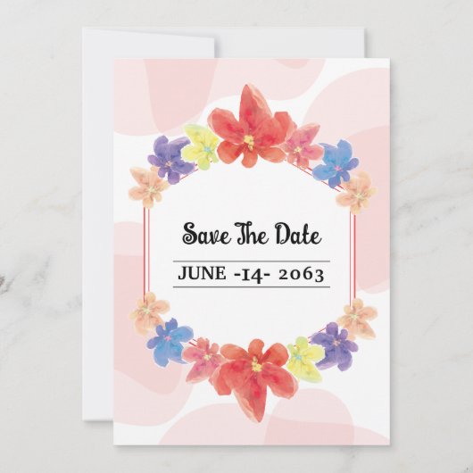 Winter Floral Birthday Party Kaart Design Sjabloon (Achterkant)