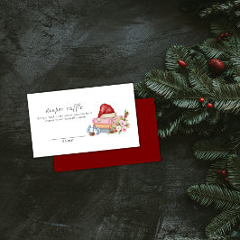 Winter Floral Books Diaper Raffle Baby Shower  Informatiekaartje