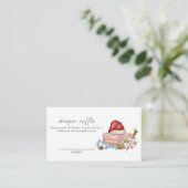 Winter Floral Books Diaper Raffle Baby Shower  Informatiekaartje (Staand voorkant)