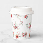 Winter Floral Botanical Christmas Vrijgezellenfees Papieren Bekers (Rechts)