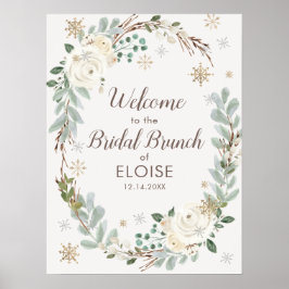 Winter Floral Bridal Brunch Welkom Poster