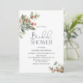 Winter Floral Bridal Shower Kaart (Staand voorkant)