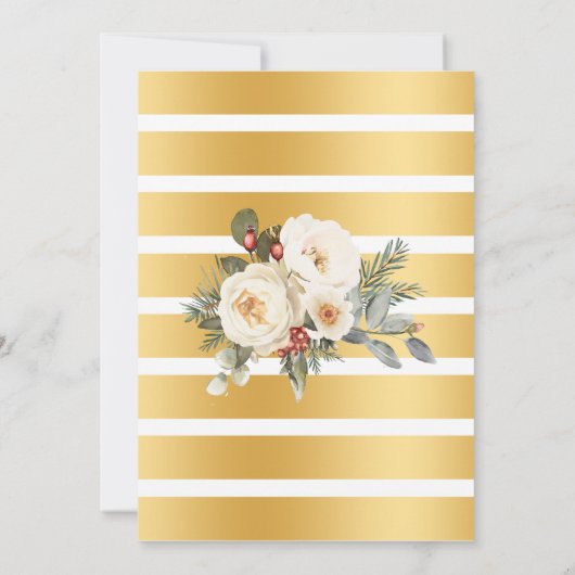 Winter Floral Bubbles & Brews Shower Kaart (Achterkant)