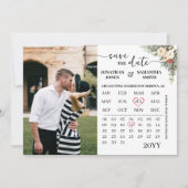 Winter Floral Calendar with Photo Save The Date (Voorkant)