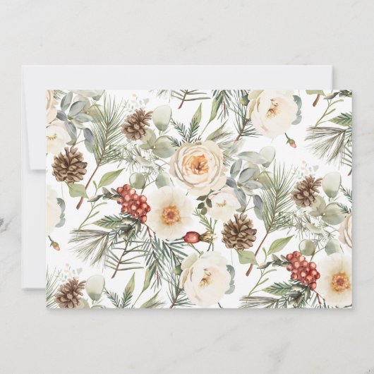 Winter Floral Calendar with Photo Save The Date (Achterkant)