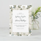 Winter Floral Casual bruiloft Kaart (Staand voorkant)