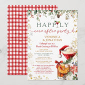 Winter Floral Christmas Happily Ever After Party Kaart (Voorkant / Achterkant)
