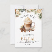 Winter Floral Coffee Vrijgezellenfeest Dank u kaar Bedankkaart (Voorkant)