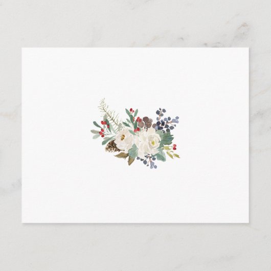 Winter Floral Couples Shower Moderne Details Card Informatiekaartje (Achterkant)