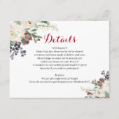 Winter Floral Couples Shower Moderne Details Card Informatiekaartje (Voorkant)