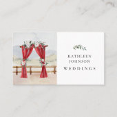 Winter Floral Curtain Backdrop Weddenlijst Visitekaartje (Voorkant)