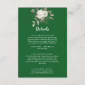 Winter Floral | Details groene bruiloft Informatiekaartje (Voorkant)