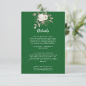 Winter Floral | Details groene bruiloft Informatiekaartje (Staand voorkant)